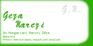 geza marczi business card