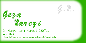 geza marczi business card